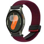 For Samsung Galaxy Watch 7 20mm Magnetic Buckle Braided Watch Strap(Wine Red)