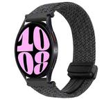 For Samsung Galaxy Watch 6 20mm Magnetic Buckle Braided Watch Strap(Metallic  Black)