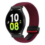 For Samsung Galaxy Watch 5 20mm Magnetic Buckle Braided Watch Strap(Black Sand Red)