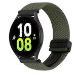 For Samsung Galaxy Watch 5 20mm Magnetic Buckle Braided Watch Strap(Olive Green)