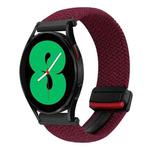 For Samsung Galaxy Watch 4 20mm Magnetic Buckle Braided Watch Strap(Black Sand Red)