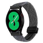 For Samsung Galaxy Watch 4 20mm Magnetic Buckle Braided Watch Strap(Metallic  Gray)