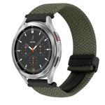 For Samsung Galaxy Watch 4 Classic 20mm Magnetic Buckle Braided Watch Strap(Olive Green)