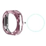 For Samsung Galaxy Watch Ultra 47mm ENKAY Hat-Prince Electroplated Soft TPU Case + 0.2mm 9H Glass Screen Protector(Pink)