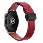 22mm Slim Magnetic Buckle Microfiber Leather Watch Band For Huawei Watch GT4 46mm(Wine Red)