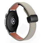 22mm Slim Magnetic Buckle Microfiber Leather Watch Band For Huawei Watch GT4 46mm(Calf Elephant Gray)