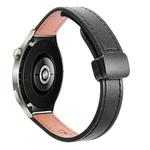 22mm Slim Magnetic Buckle Microfiber Leather Watch Band For Huawei Watch 4 Pro(Black)