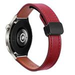 22mm Slim Magnetic Buckle Microfiber Leather Watch Band For Huawei Watch 4 Pro(Wine Red)