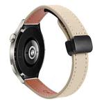 22mm Slim Magnetic Buckle Microfiber Leather Watch Band For Huawei Watch 4 Pro(Cream Apricot)