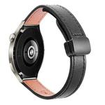 22mm Slim Magnetic Buckle Microfiber Leather Watch Band For Huawei Watch 4(Black)