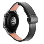 22mm Slim Magnetic Buckle Microfiber Leather Watch Band For Huawei Watch Ultimate(Black)