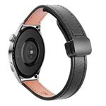 22mm Slim Magnetic Buckle Microfiber Leather Watch Band For Huawei Watch 3 Pro New(Black)