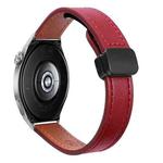 22mm Slim Magnetic Buckle Microfiber Leather Watch Band For Huawei Watch GT3 Pro 46mm(Wine Red)