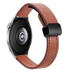 22mm Slim Magnetic Buckle Microfiber Leather Watch Band For Huawei Watch GT3 Pro 46mm(Caramel Macchiato)