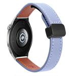 22mm Slim Magnetic Buckle Microfiber Leather Watch Band For Huawei Watch GT3 Pro 46mm(Lavender)