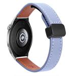 22mm Slim Magnetic Buckle Microfiber Leather Watch Band For Huawei Watch GT3 46mm(Lavender)