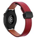 22mm Slim Magnetic Buckle Microfiber Leather Watch Band For Huawei Watch GT Runner(Wine Red)