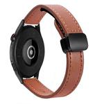 22mm Slim Magnetic Buckle Microfiber Leather Watch Band For Huawei Watch GT Runner(Caramel Macchiato)