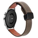 22mm Slim Magnetic Buckle Microfiber Leather Watch Band For Huawei Watch 3 Pro(Mocha Brown)