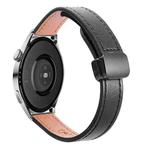 22mm Slim Magnetic Buckle Microfiber Leather Watch Band For Huawei Watch 3(Black)