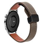 22mm Slim Magnetic Buckle Microfiber Leather Watch Band For Huawei Watch 3(Mocha Brown)