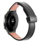 22mm Slim Magnetic Buckle Microfiber Leather Watch Band For Huawei Watch GT2 Pro(Black)