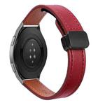 22mm Slim Magnetic Buckle Microfiber Leather Watch Band For Huawei Watch GT 2e(Wine Red)