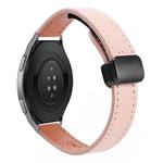 22mm Slim Magnetic Buckle Microfiber Leather Watch Band For Huawei Watch GT 2e(Sakura Pink)