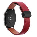 22mm Slim Magnetic Buckle Microfiber Leather Watch Band For Huawei Watch GT(Wine Red)