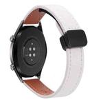 22mm Slim Magnetic Buckle Microfiber Leather Watch Band For Huawei Watch GT(Apricot)