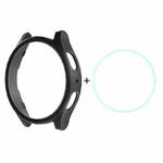 For Samsung Galaxy Watch7 44mm ENKAY Hat-Prince Electroplated Hard PC Case + 0.2mm 9H Glass Screen Protector(Black)