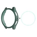 For Samsung Galaxy Watch7 44mm ENKAY Hat-Prince Electroplated Hard PC Case + 0.2mm 9H Glass Screen Protector(Dark Green)