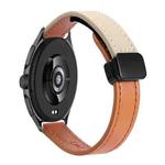 For Xiaomi Watch 2 22mm Slim Magnetic Buckle Microfiber Leather Watch Band(Aimaorange+Cream Apricot)