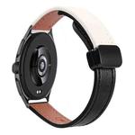 For Xiaomi Watch 2 22mm Slim Magnetic Buckle Microfiber Leather Watch Band(Black+Apricot)