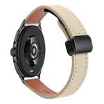 For Xiaomi Watch 2 22mm Slim Magnetic Buckle Microfiber Leather Watch Band(Cream Apricot)