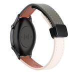 For Xiaomi Watch S2 22mm Slim Magnetic Buckle Microfiber Leather Watch Band(Apricot+Avocado Green)