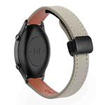 For Xiaomi Watch S2 22mm Slim Magnetic Buckle Microfiber Leather Watch Band(Calf Elephant Gray)