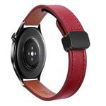 For Xiaomi Watch S1 Active 22mm Slim Magnetic Buckle Microfiber Leather Watch Band(Wine Red)