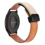 For Xiaomi Watch Color 2 22mm Slim Magnetic Buckle Microfiber Leather Watch Band(Aimaorange+Cream Apricot)