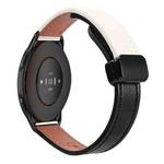 For Xiaomi Watch Color 2 22mm Slim Magnetic Buckle Microfiber Leather Watch Band(Black+Apricot)