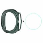 For Samsung Galaxy Watch Ultra 47mm ENKAY Hat-Prince Electroplated Hard PC Case + 0.2mm 9H Glass Screen Protector(Dark Green)