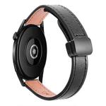 For Amazfit Watch GTR 4 Small Waist 22mm Magnetic Microfiber Leather Watch Band(Black)