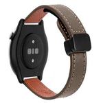 For Amazfit Watch GTR 3 Pro Small Waist 22mm Magnetic Microfiber Leather Watch Band(Caramel Macchiato)