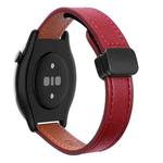 For Amazfit Watch GTR 3 Pro Small Waist 22mm Magnetic Microfiber Leather Watch Band(Wine Red)