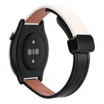 For Amazfit Watch GTR 3 Pro Small Waist 22mm Magnetic Microfiber Leather Watch Band(Black-Apricot)
