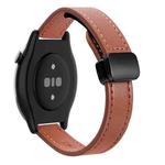 For Amazfit Watch GTR 2e Small Waist 22mm Magnetic Microfiber Leather Watch Band(Mocha Brown)