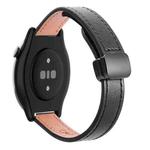 For Amazfit Watch GTR 2e Small Waist 22mm Magnetic Microfiber Leather Watch Band(Black)