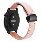 For Amazfit Watch GTR 2e Small Waist 22mm Magnetic Microfiber Leather Watch Band(Sakura Pink)