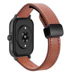 For Amazfit Watch Sport 3 Small Waist 22mm Magnetic Microfiber Leather Watch Band(Mocha Brown)