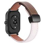 For Amazfit Watch Sport 3 Small Waist 22mm Magnetic Microfiber Leather Watch Band(Apricot-Caramel Macchiato)